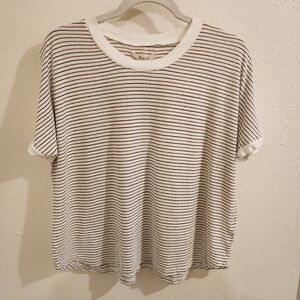 Madewell Striped Short Sleeve Tee - Black and White